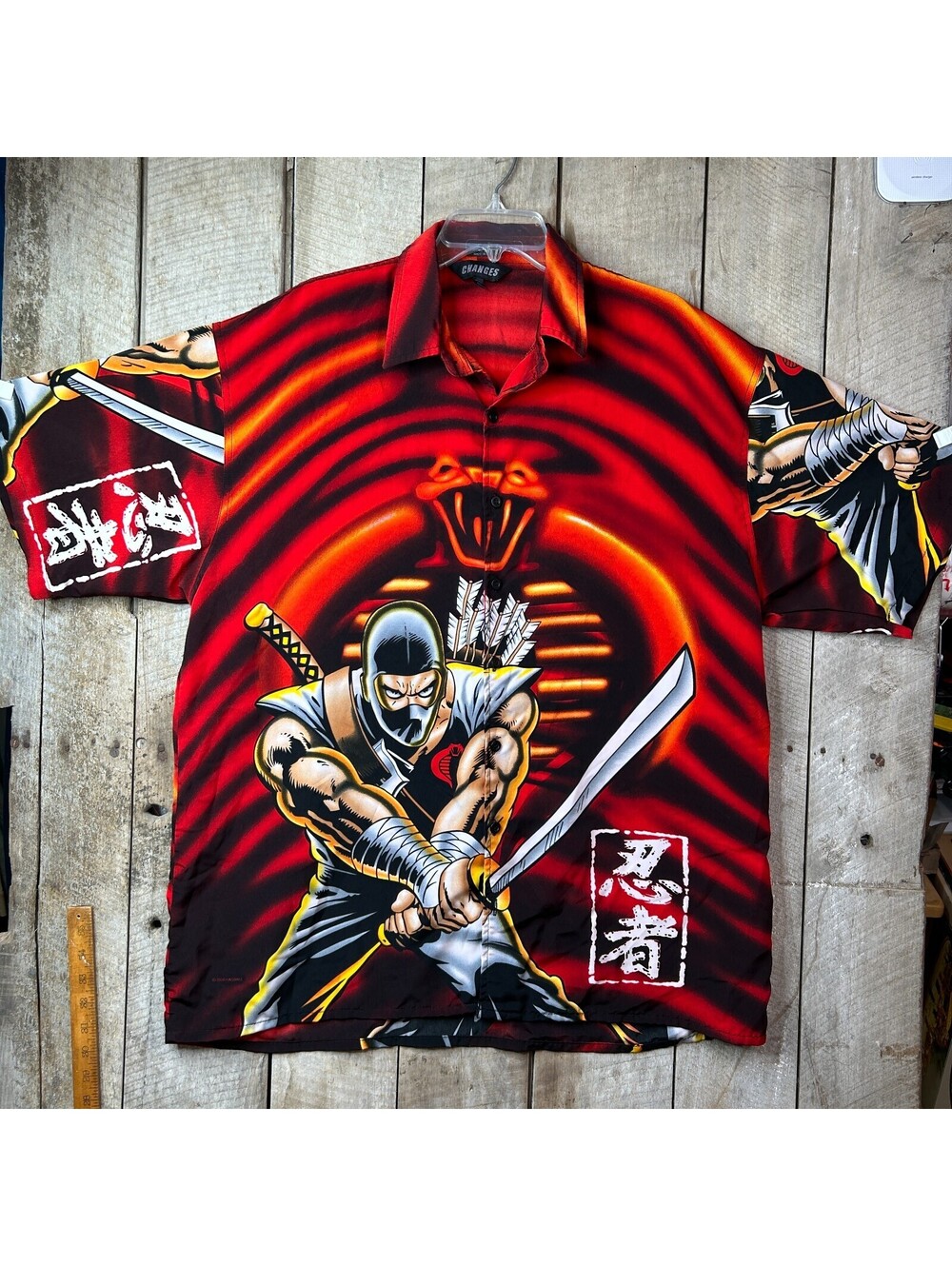 Vintage Y2K GI Joe Storm Shadow Cobra Changes AOP Button Up Shirt XL